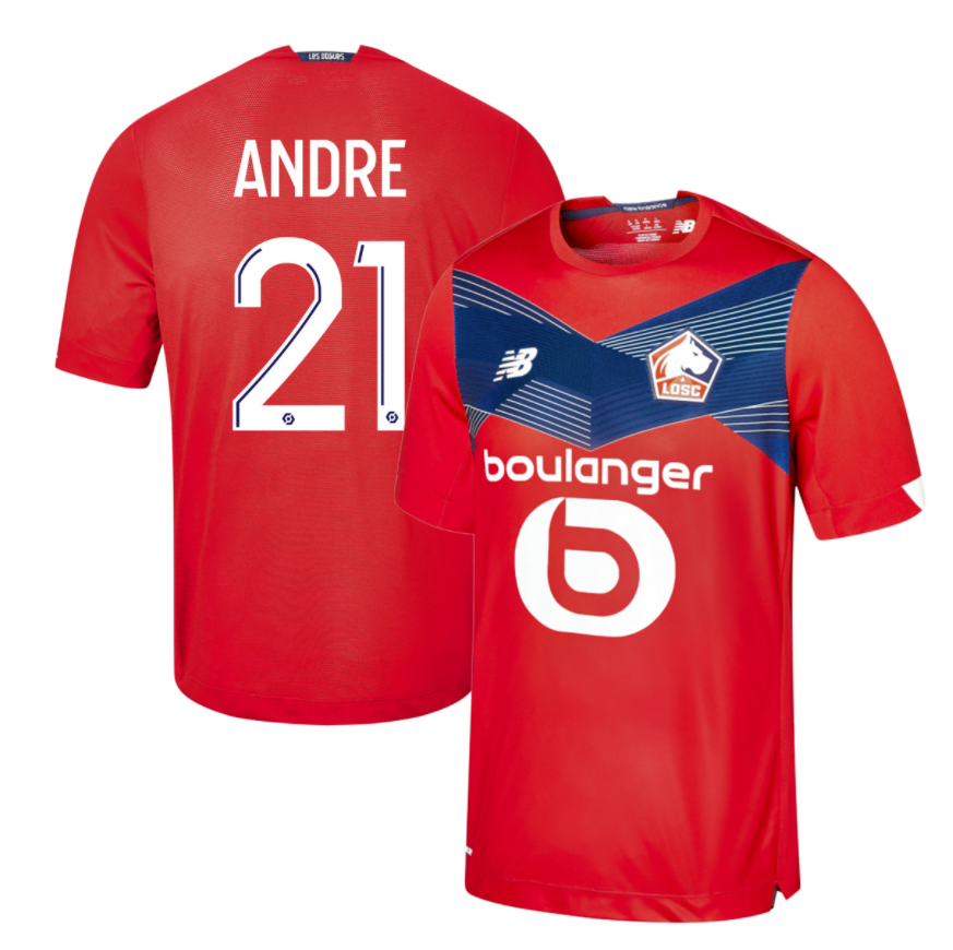 LOSC Lille Home Kit Soccer Jersey ANDRE #21 2020/21